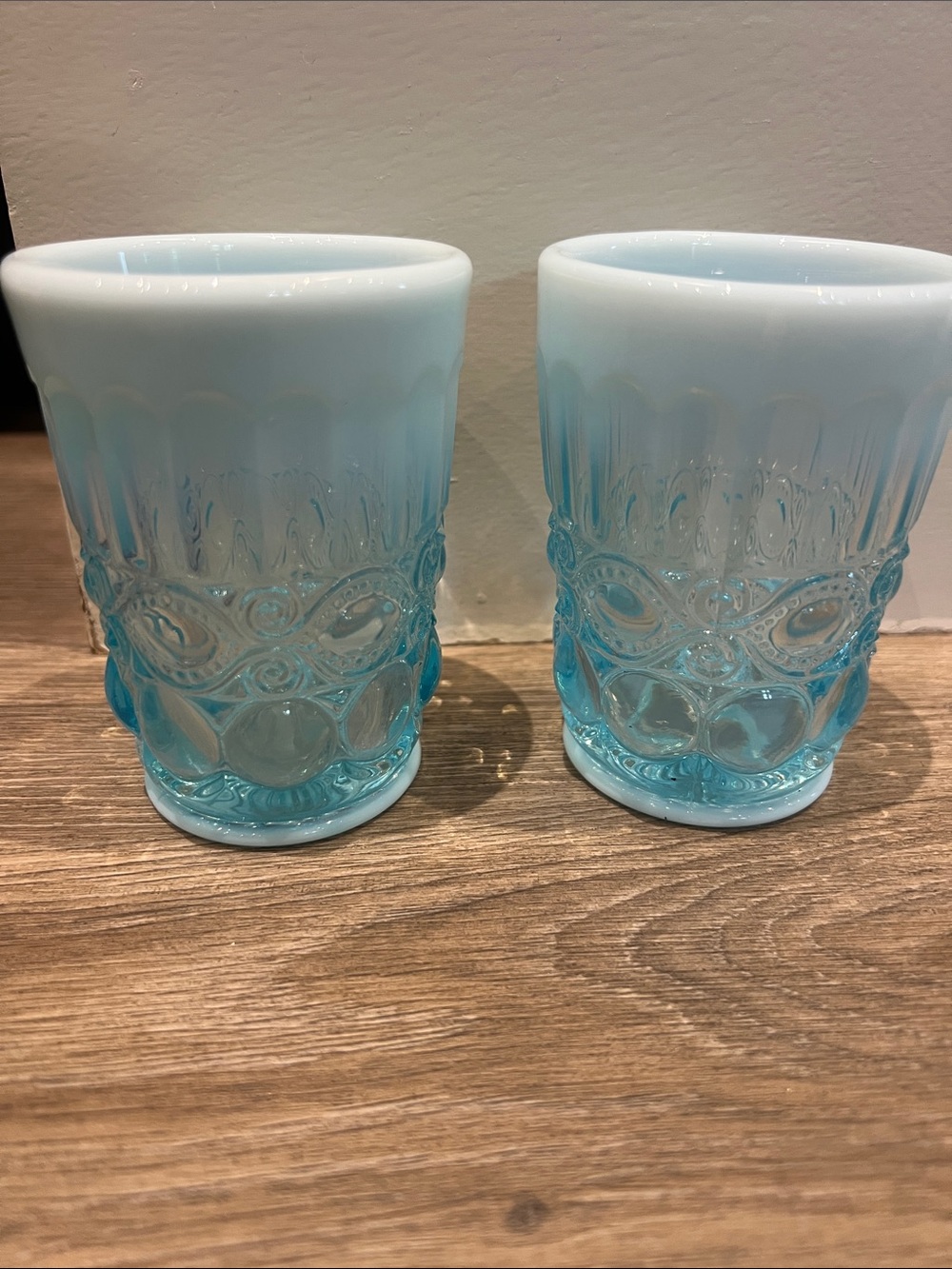 Mosser Eye Winker Aqua Opal Flat Tumblers - Picture 2 of 8
